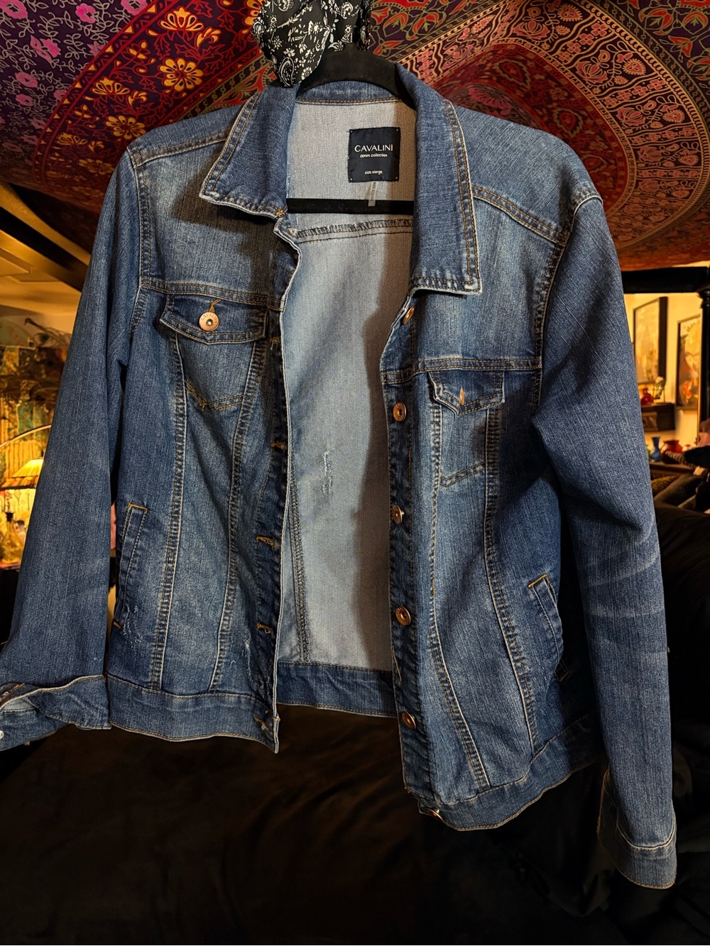 Cavalini Medium Blue Denim Jacket with Button Front